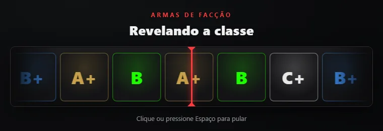 Faixa de classes girando com o marcador vermelho no meio, escrito Revelando a classe
