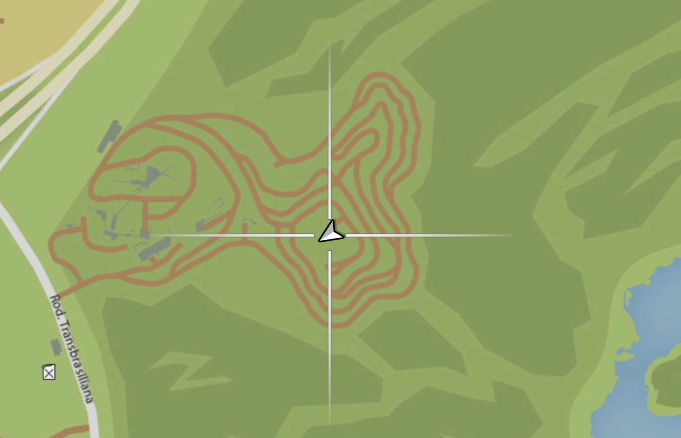 Mapa com a posição da Pedreira