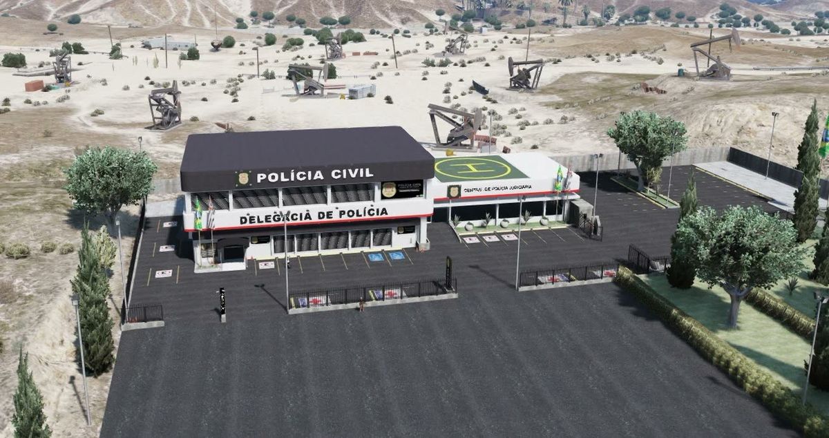 Delegacia de Polícia Civil vista de cima